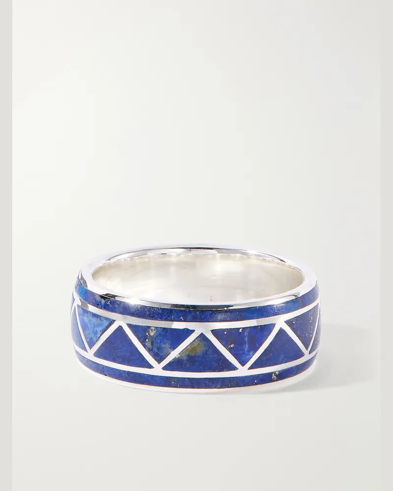 Peyote Bird Valley Sterling Silver and Lapis Ring Blue