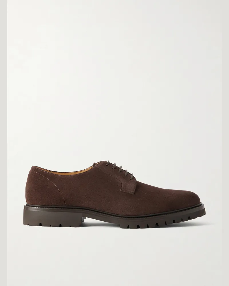 Brunello Cucinelli Suede Derby Shoes Brown