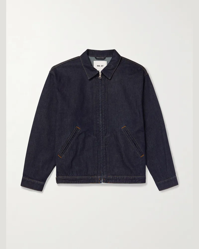 NN 07 Petrus 1843 Jeansjacke aus Bio-Denim Blau