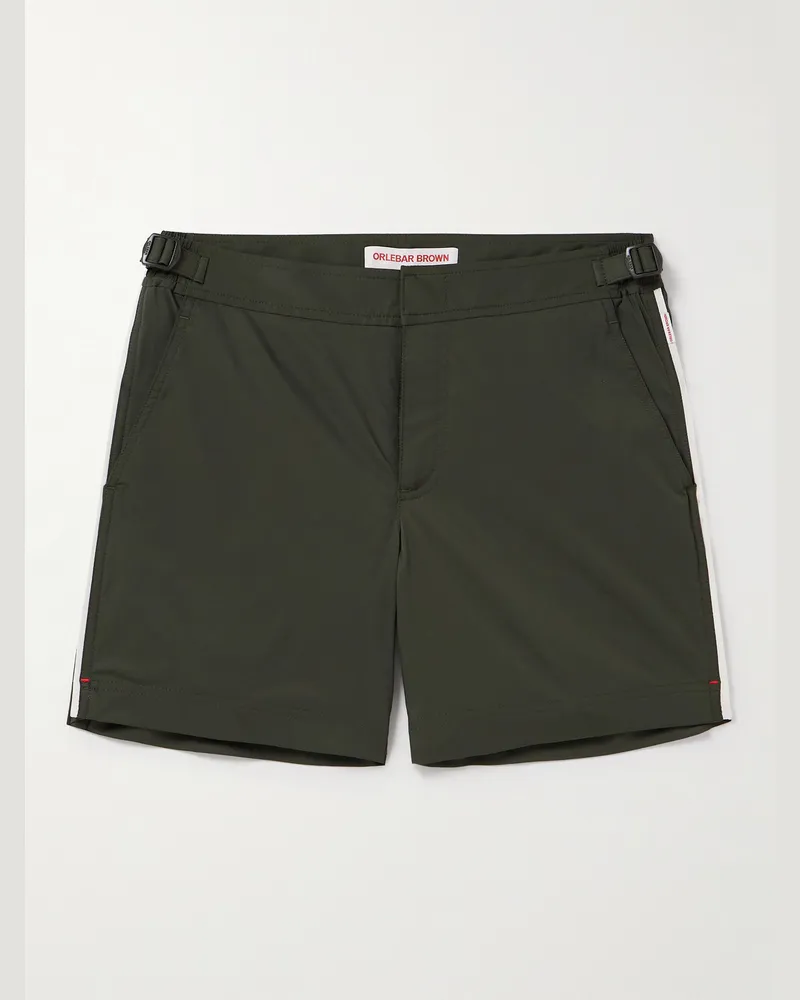 Orlebar Brown Bulldog gerade geschnittene mittellange Badeshorts Grün