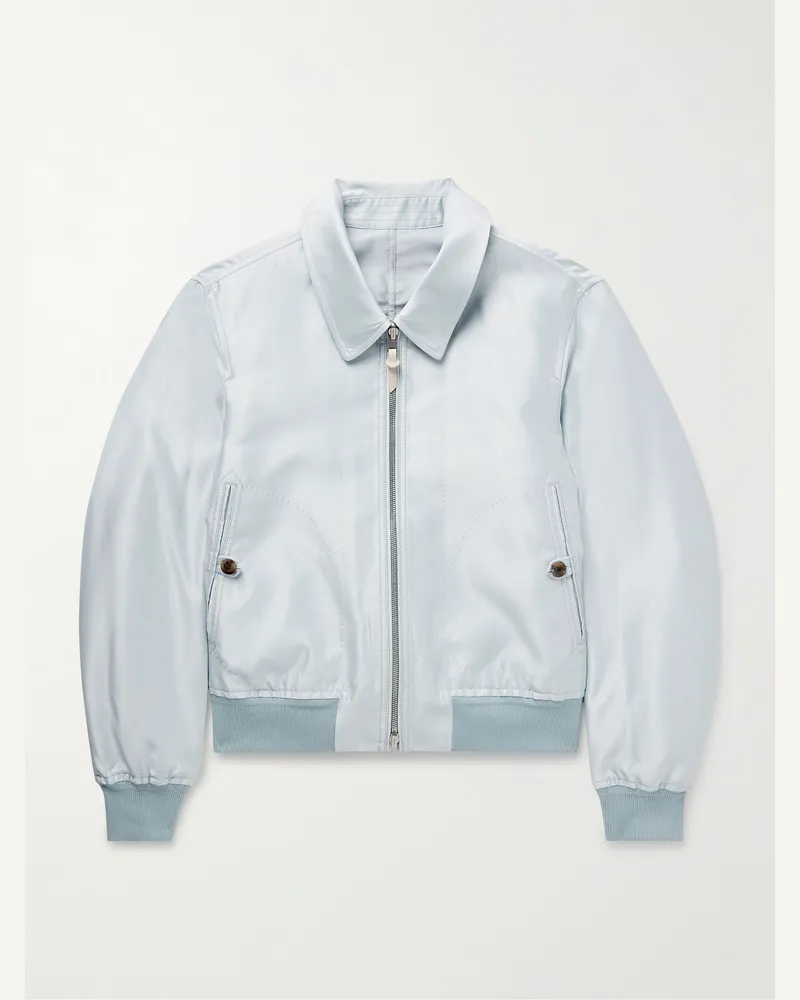 Tom Ford Wendbare Bomberjacke aus Mikado und Crêpe Blau