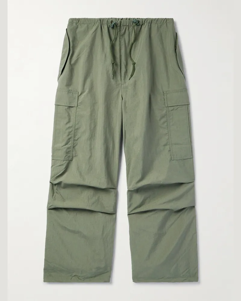 Beams Plus Gerade geschnittene Cargohose aus Nylon Grün