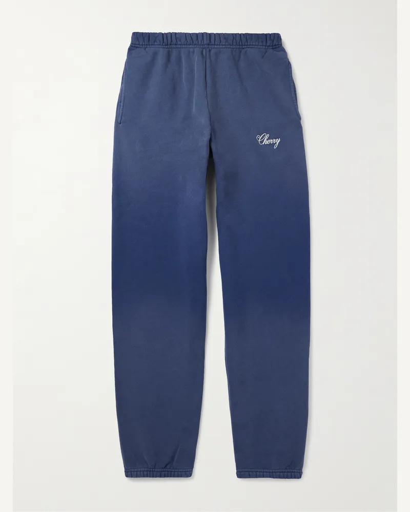 Cherry Los Angeles Schmal zulaufende Jogginghose mit Logostickerei Blau