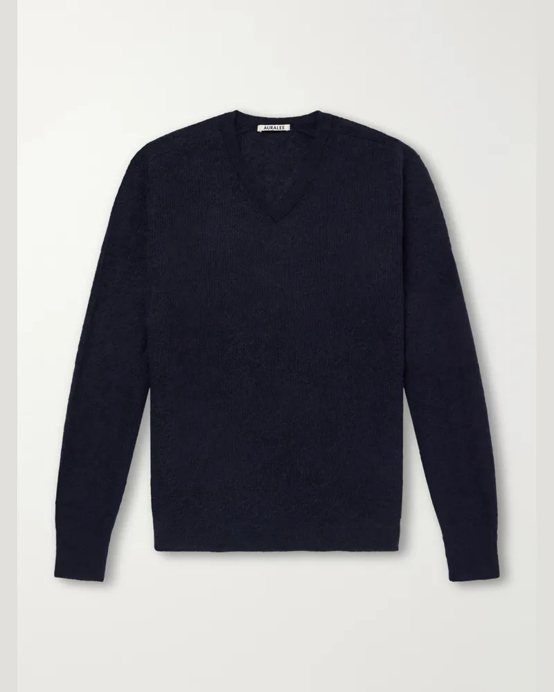 AURALEE Alpaca-Blend Sweater Blue
