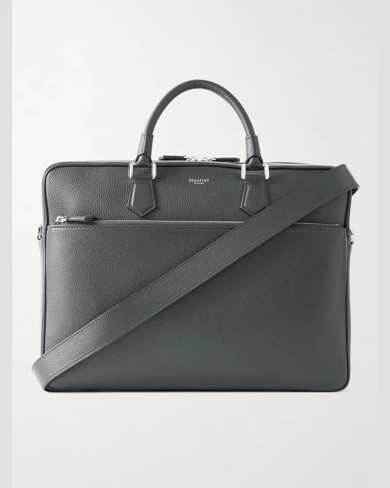 Serapian Cachemire Full-Grain Leather Briefcase Blue