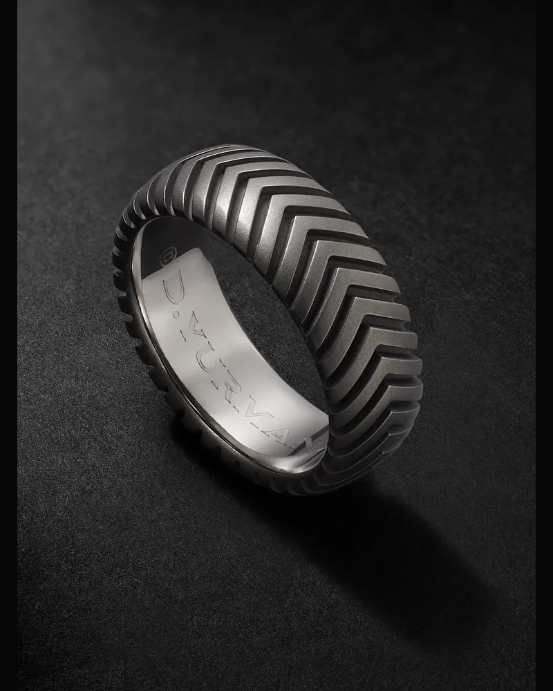 David Yurman Chevron Titanium Ring Black