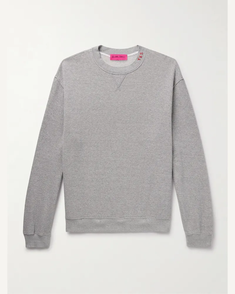The Elder Statesman Daily Crew Sweatshirt aus Jersey aus einer Baumwoll-Kaschmirmischung Grau