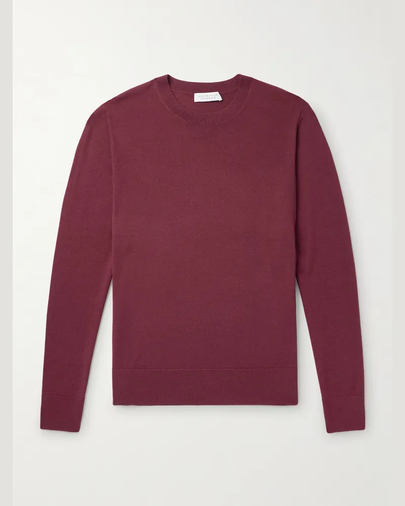 Gabriela Hearst Palco schmal geschnittener Pullover aus Merinowolle Burgunder