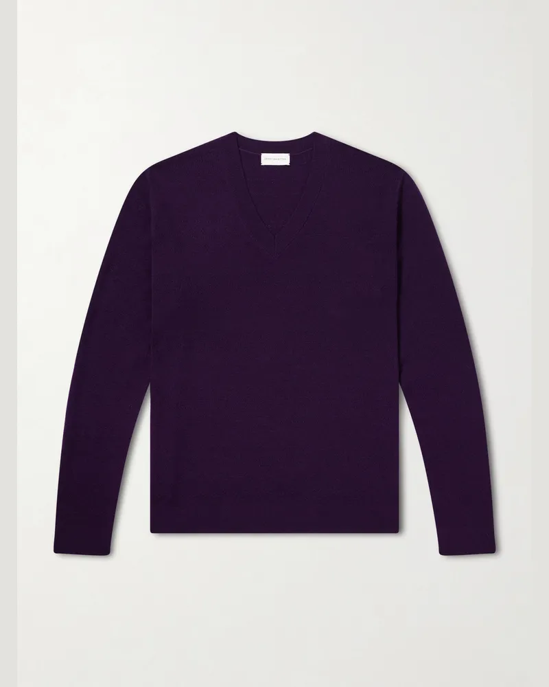 Dries van Noten Pullover aus Merinowolle Lila