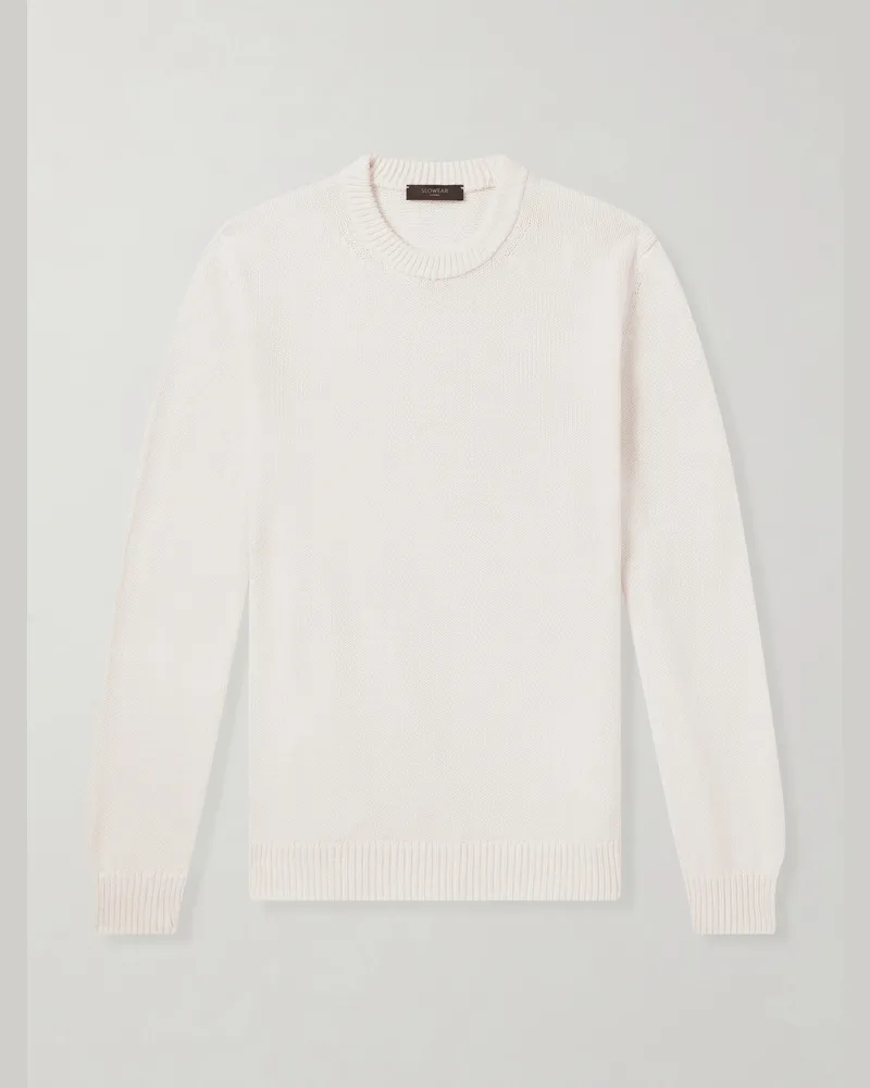 Slowear Slim-Fit Cotton Sweater White