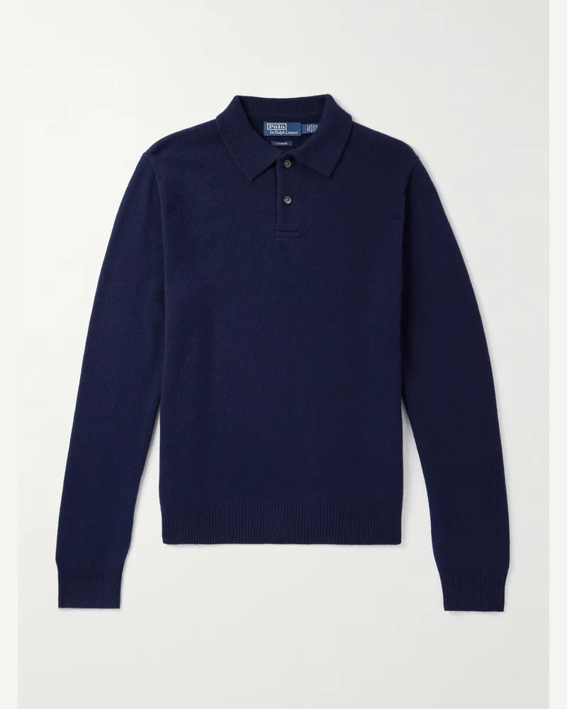 Ralph Lauren Pullover aus Kaschmir mit Polokragen Blau