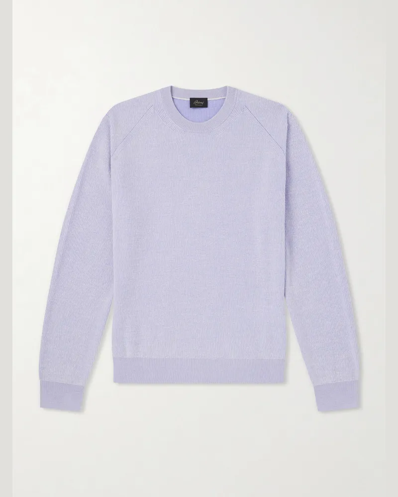 Brioni Cashmere and Wool-Blend Sweater Blue