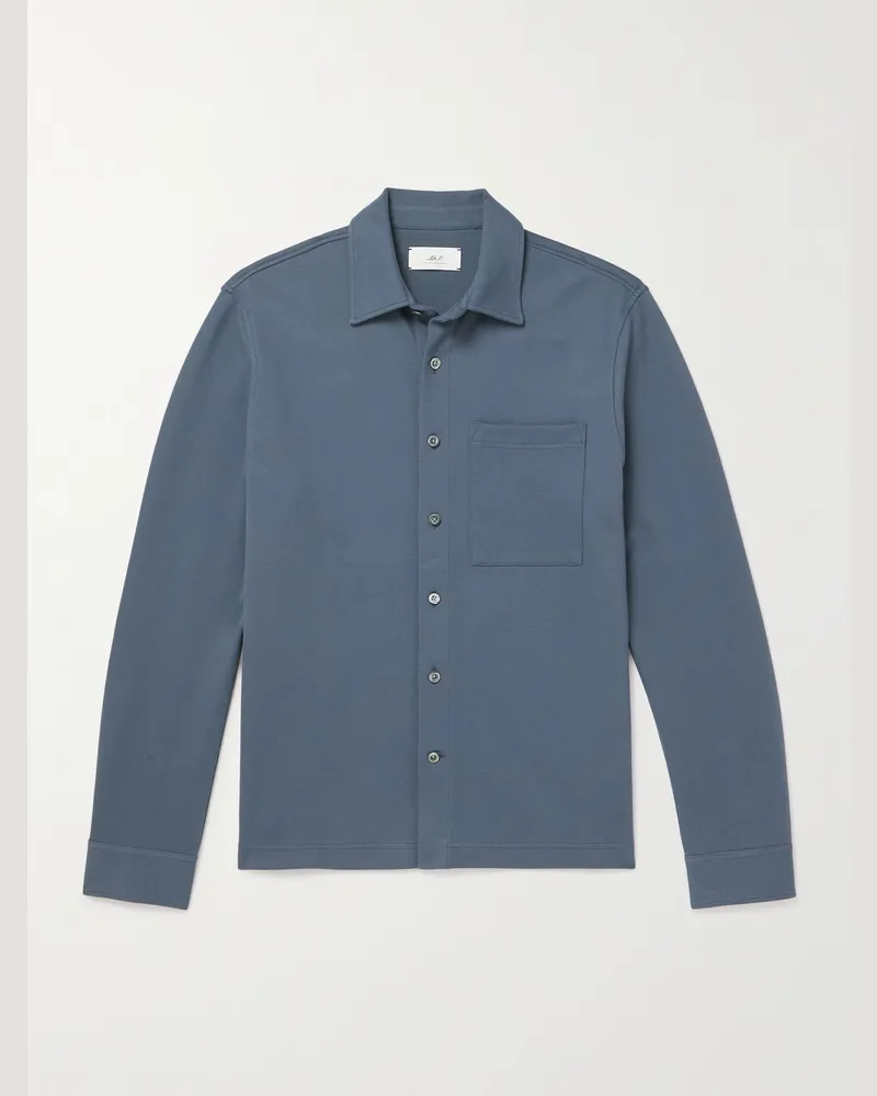 MR P. Hemd aus Baumwoll-Piqué Blau