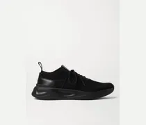 Shadow Sneakers aus Stretch-Strick mit Lederbesatz