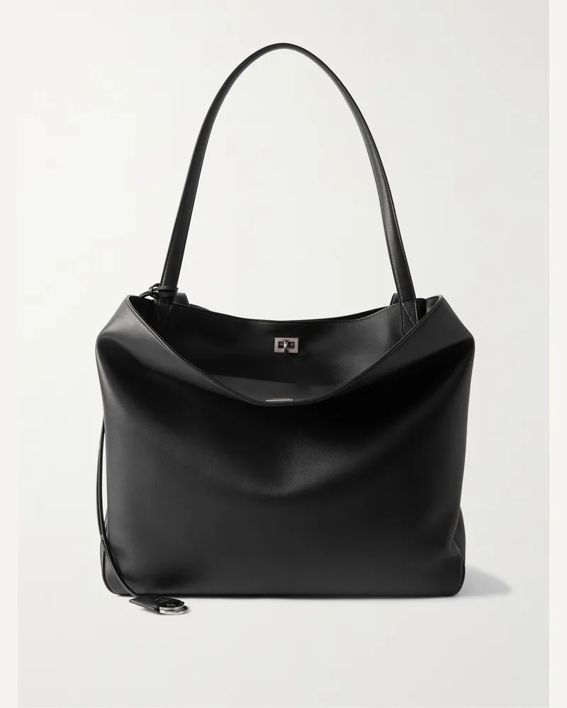 Balenciaga Rodeo North-South Tote aus Leder Schwarz