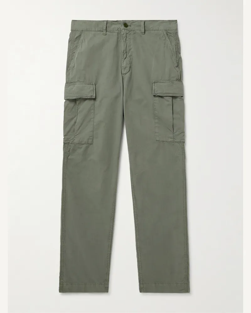Hartford Schmal zulaufende Cargohose aus Baumwolldrillich Grün