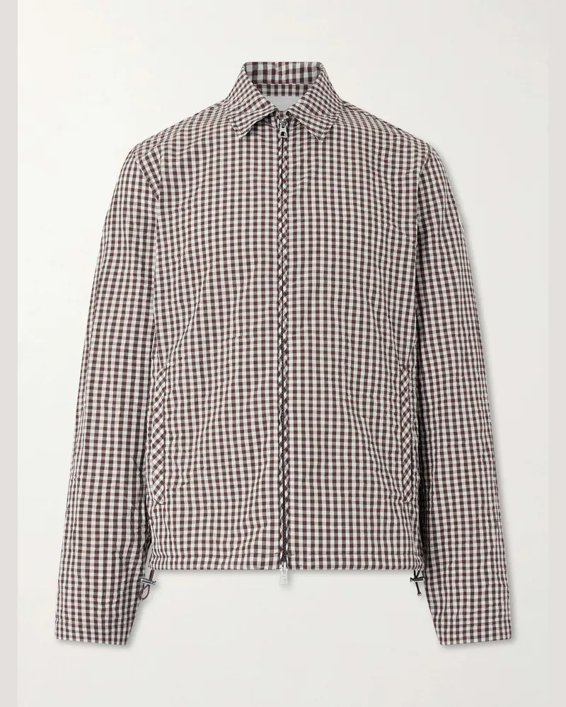Moncler Checked Cotton-Blend Jacket Neutrals