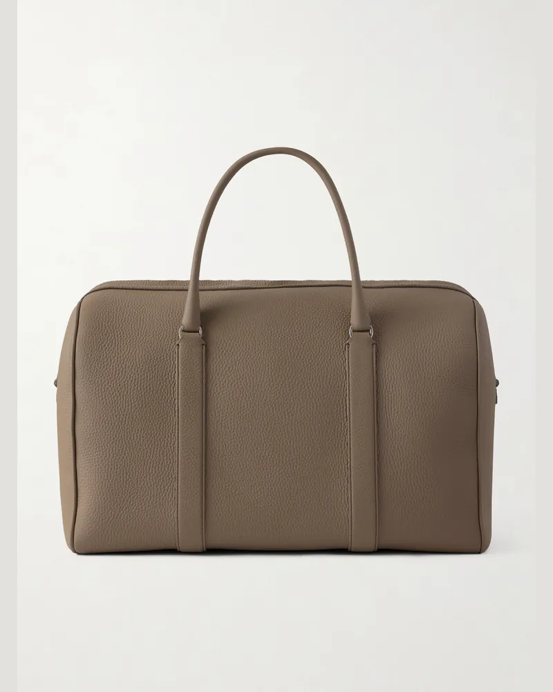 The Row Iowa Full-Grain Leather Weekend Bag Brown