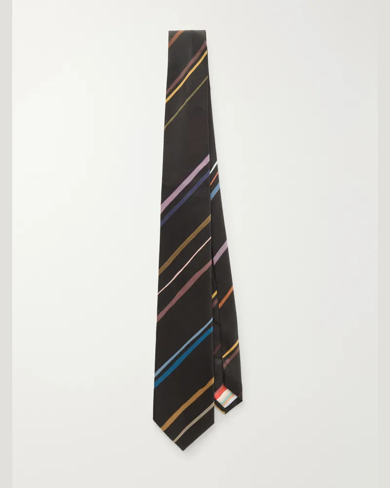 Paul Smith 8cm Striped Silk Tie Black