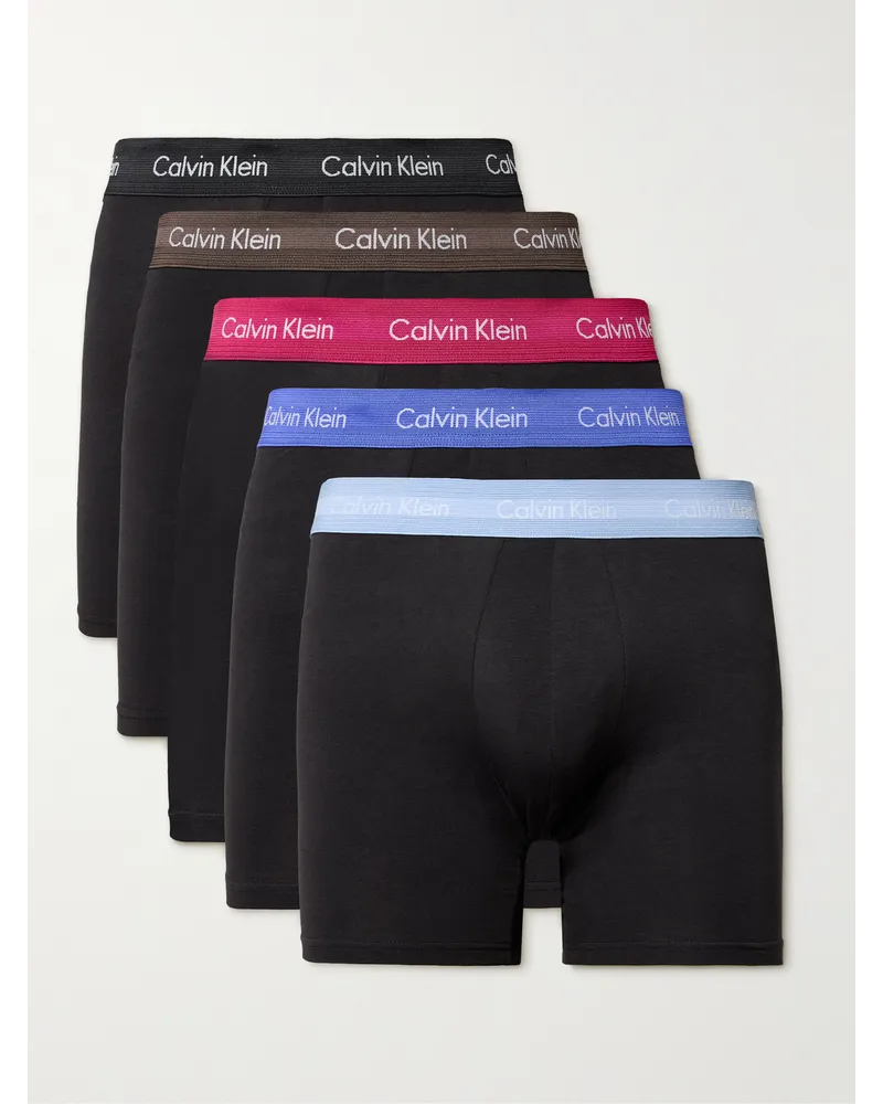 Calvin Klein Set aus fünf Retropants aus Stretch-Baumwolle Schwarz