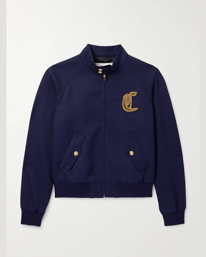 Celine Blouson aus Woll-Twill mit Verzierung Blau