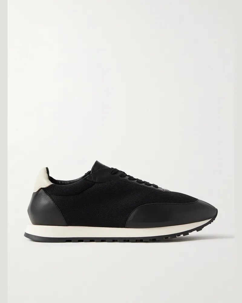 The Row Owen Sneakers aus Mesh mit Lederbesatz Schwarz