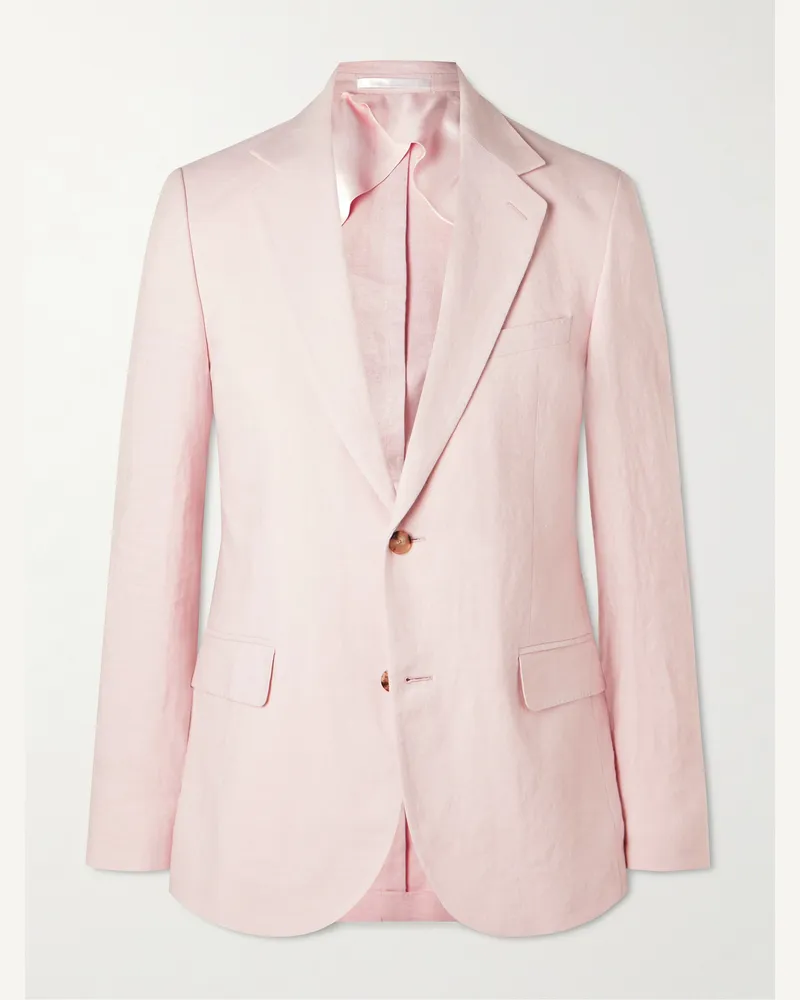MR P. Schmal geschnittenes Sakko aus Leinen Pink
