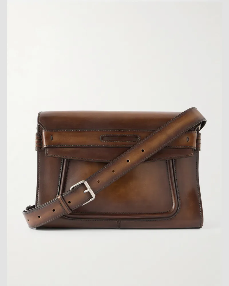 Berluti Andy Umhängetasche aus Venezia-Leder Braun