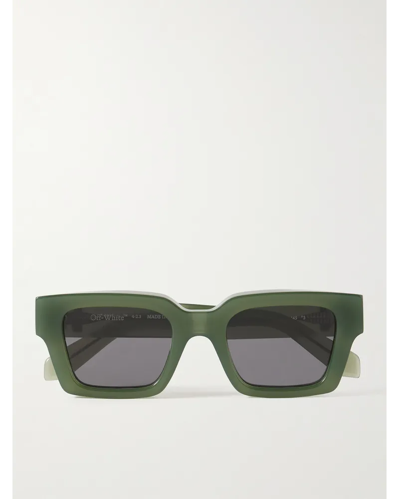 OFF-WHITE Virgil Sonnenbrille mit eckigem Rahmen aus Azetat Grün