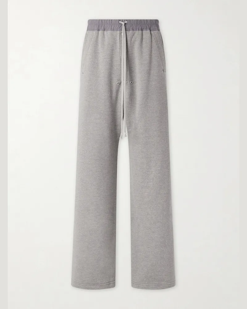 DRKSHDW by Rick Owens Geth Belas Wide-Leg Cotton-Blend Jersey Sweatpants Gray