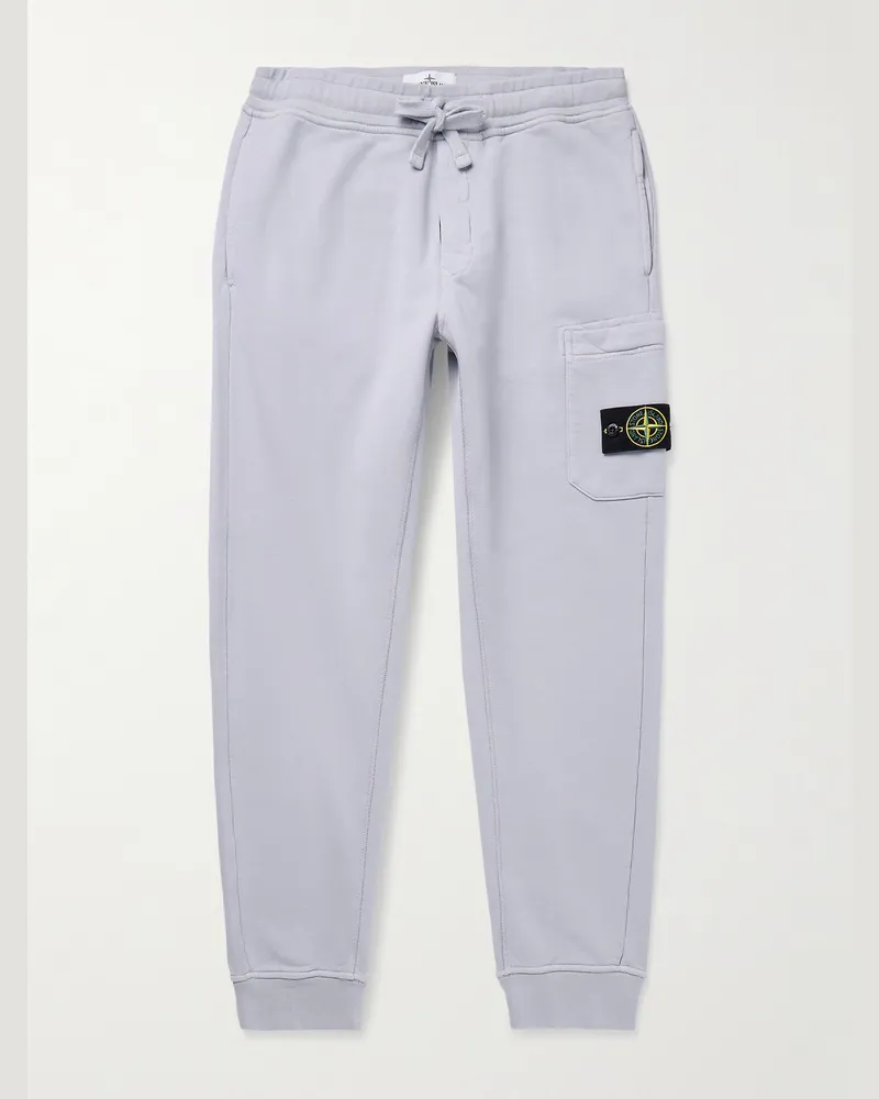 Stone Island Schmal zulaufende Jogginghose aus Baumwoll-Jersey mit Logodetail in Stückfärbung Grau