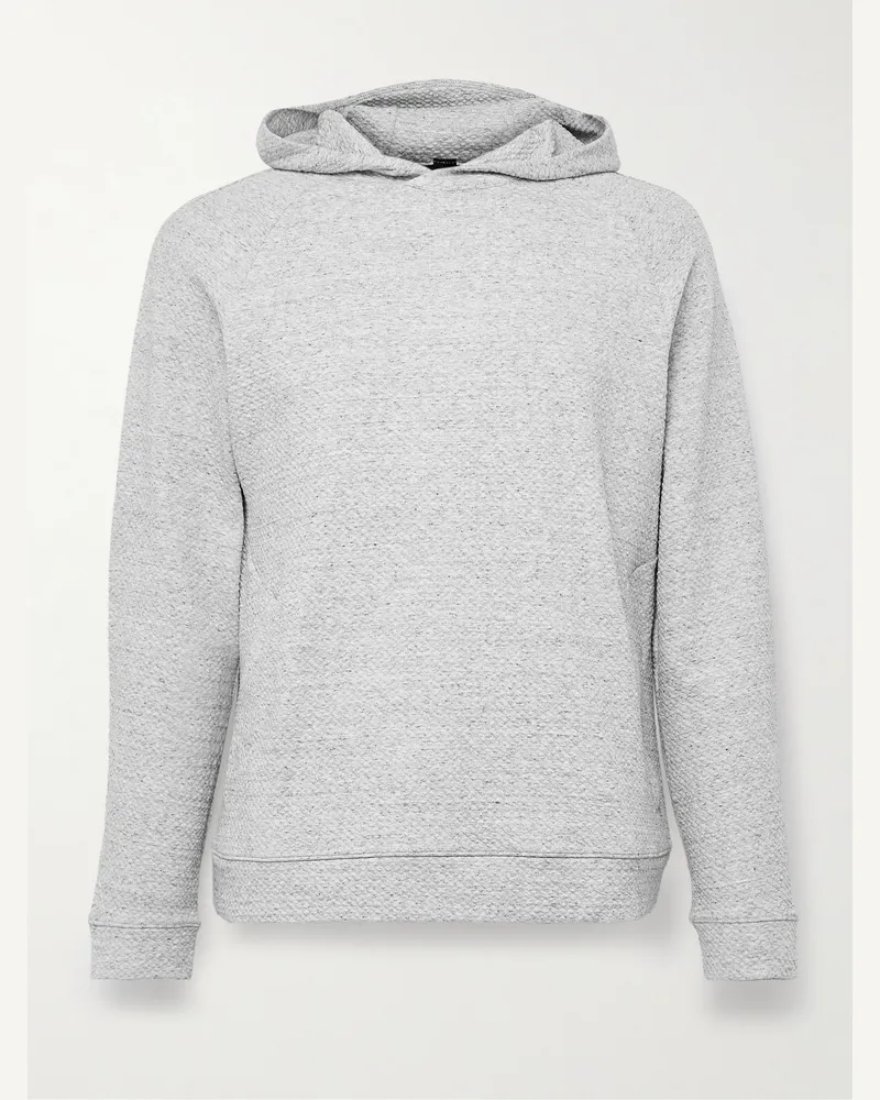 LULULEMON Hoodie aus strukturiertem doppellagigen Jersey aus einer Baumwollmischung Grau