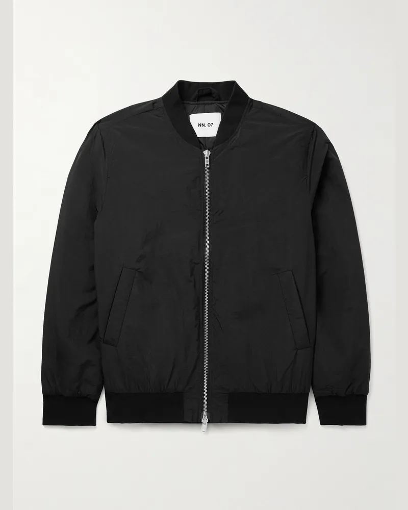 NN 07 Dixon 8280 Bomberjacke aus wattiertem recyceltem Shell Schwarz