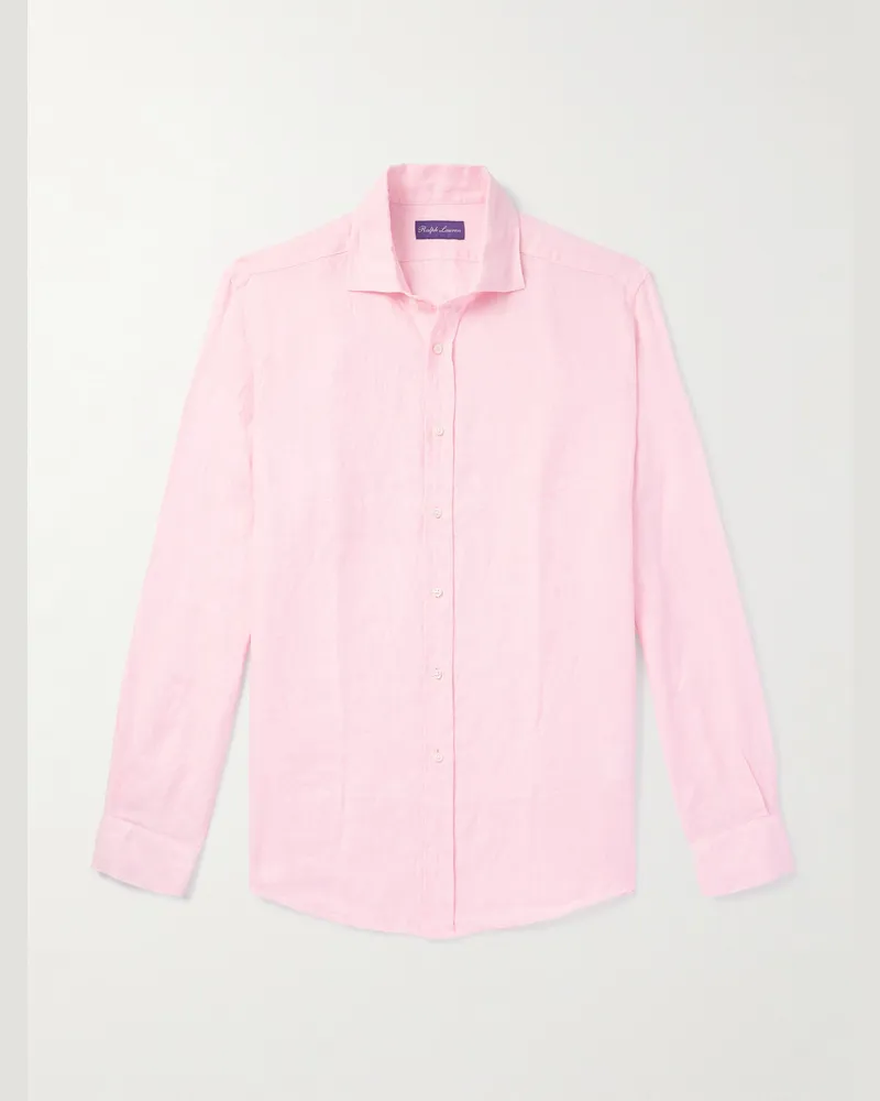 Ralph Lauren Hemd aus Natté-Leinen Pink