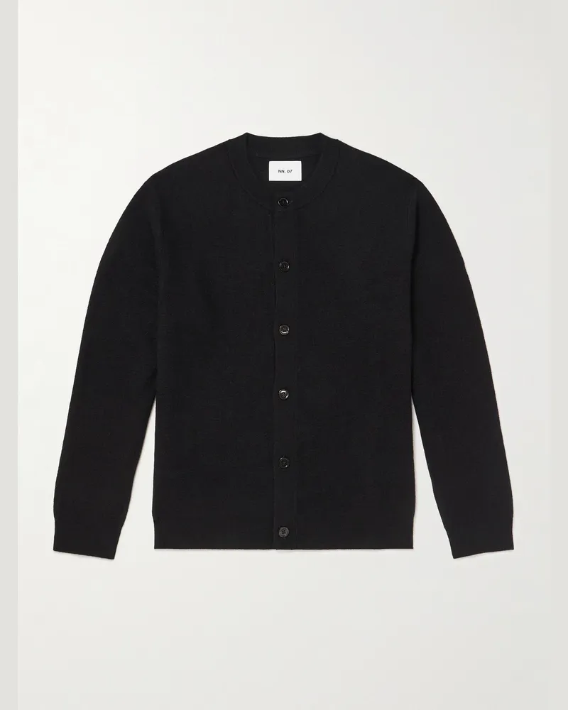 NN 07 Jasper 60017 Cardigan aus Wolle Schwarz