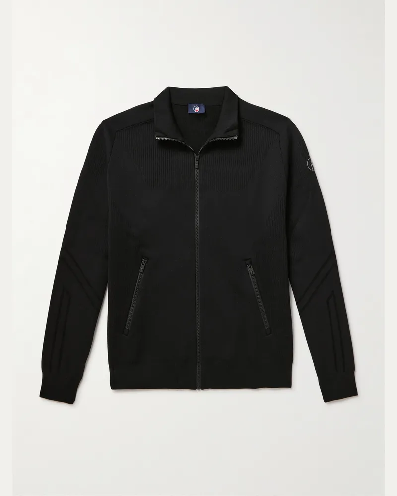 FUSALP Cyrion Double-Faced Wool-Blend Zip-Up Cardigan Black