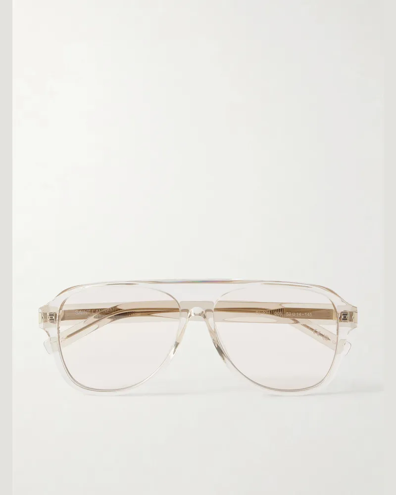 Saint Laurent SL 970 Aviator-Style Recycled-Acetate Sunglasses Neutrals