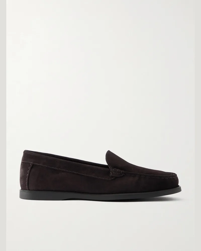 SAMAN AMEL City Loafers aus Veloursleder Braun