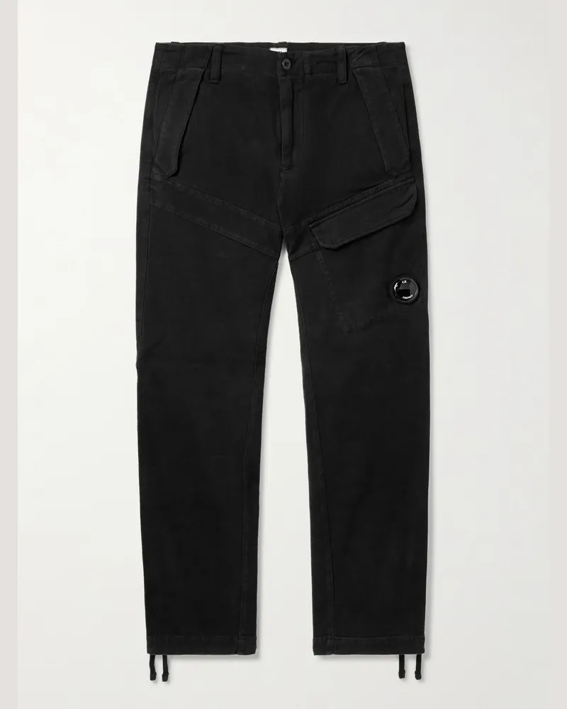 C.P. Company Gerade geschnittene Cargohose aus Stretch-Baumwoll-Moleskin Schwarz