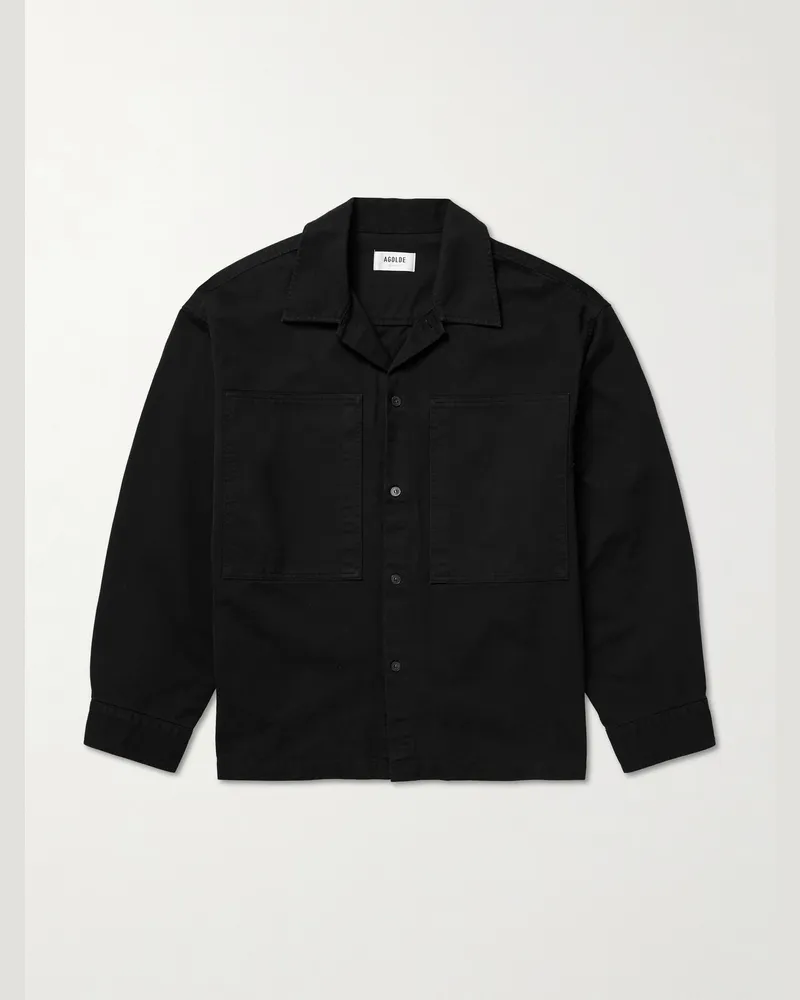 AGOLDE Rhode Hemdjacke aus Baumwolle Schwarz