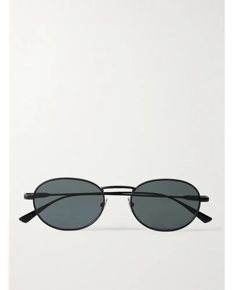 Saint Laurent Sonnenbrille mit rundem Rahmen aus Metall Schwarz