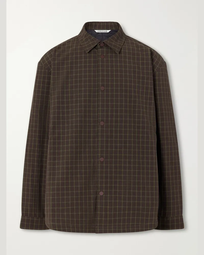 A Kind Of Guise Olkay Padded Checked Cotton-Twill Overshirt Green