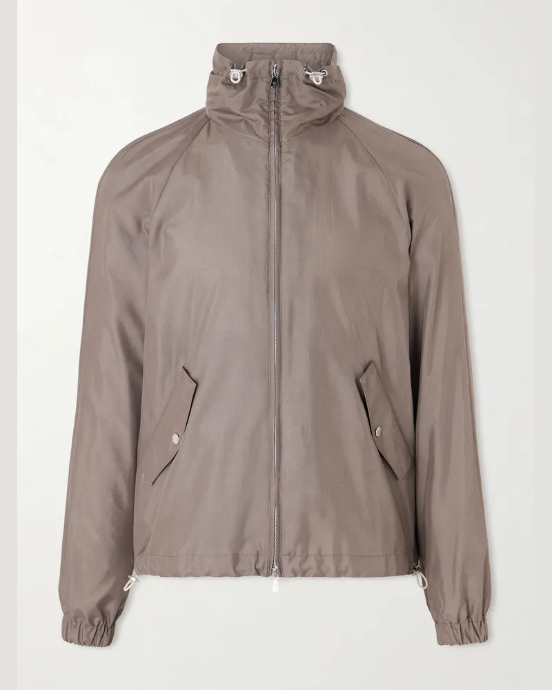 Brunello Cucinelli Bomberjacke aus einer Seidenmischung Braun
