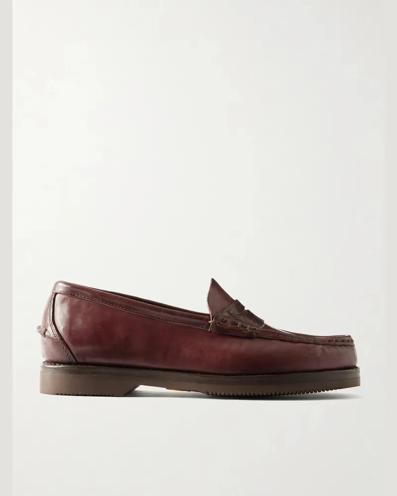 Visvim Fabro-Folk Leather Loafers Burgundy