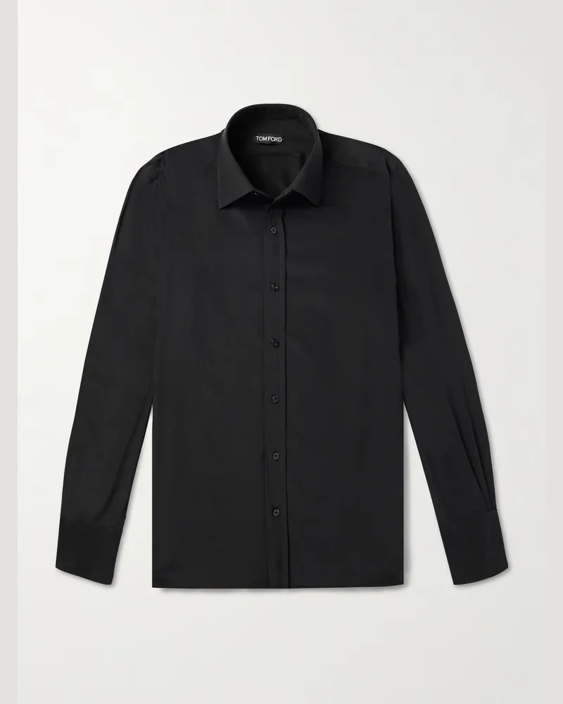 Tom Ford Hemd aus Seiden-Charmeuse Schwarz