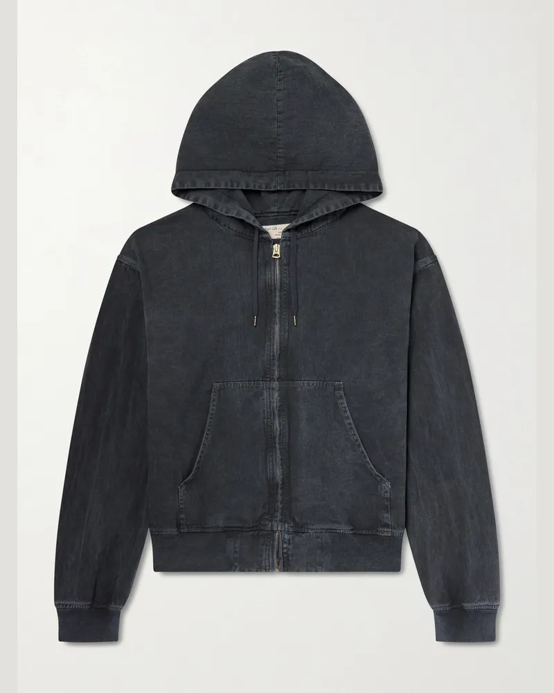 Remi Relief Cotton-Twill Hooded Blouson Jacket Gray