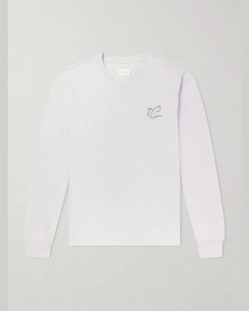 Aimé Leon Dore Dove Logo-Print Cotton-Jersey Sweater Gray