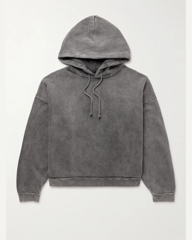 Acne Studios Fester H Cotton-Jersey Hoodie Gray