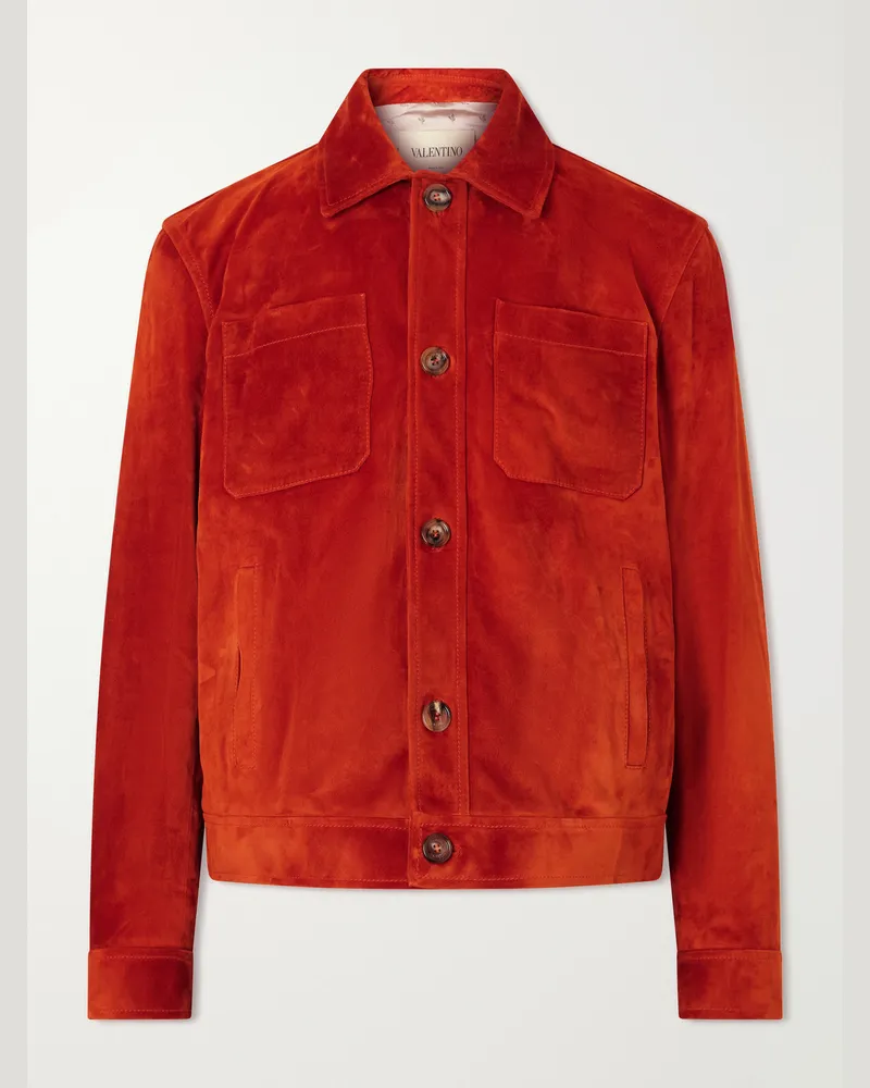 Valentino Garavani Suede Jacket Red