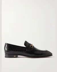 Tom Ford Bailey Loafers aus Leder mit Krokodileffekt und Verzierung Schwarz